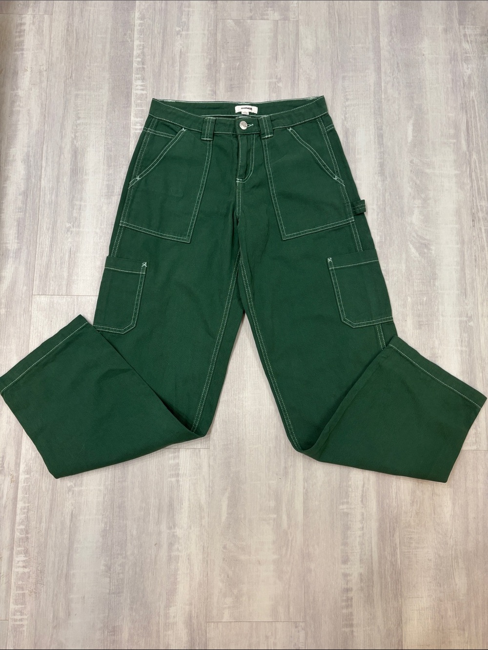 Garage Dark Green Straight Leg Cargo Utility Pants Size 1 (Small)